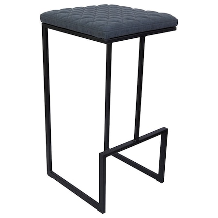 Leisuremod Quincy Quilted Stitched Leather Bar Stools with Metal Frame, Peacock Blue QS29BU