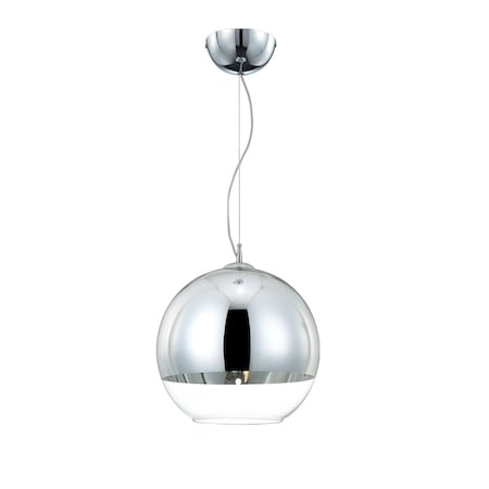 Eurofase Chromos Contemporary Incandescent Pendant, 1-Light, Chrome/Clear/Chrome 20454-012