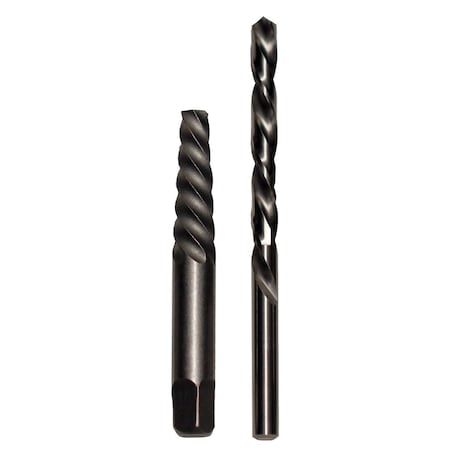Drill America No 5 Carbon Steel Spiral Flute Screw Extractor and Drill Bit Kit POUEZ5