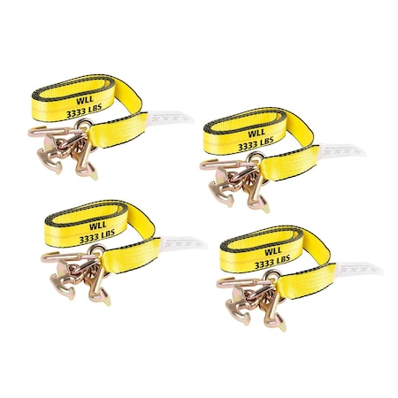 Mytee Products 2in x 8ft Winch Strap w/ RTJ Cluster Hook, 4PK WSRTJ28x4