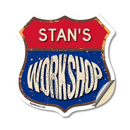 Signmission Stan's Workshop, 12 Inch X 12 Inch, Vinyl Decal SHI-D-12-489-STAN