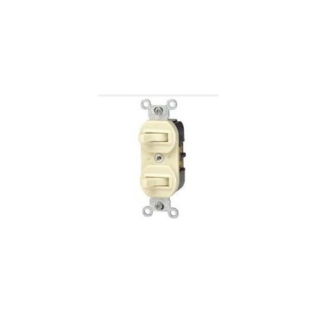 Leviton Duplex Style Single-Pole/3-Way AC Combination Switch, 15 Amp, 120/277 Volt, Light Almond 5241-T