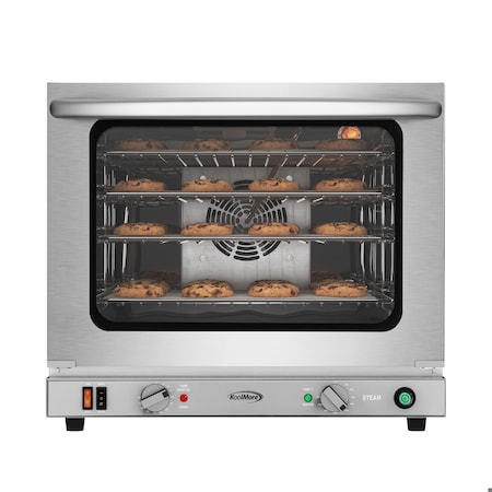 Koolmore 23 in. Countertop Convection Oven for Half-Size Pans w/ 4 Racks 2800W of Power and Steam Injection KM-CTCO-23STI