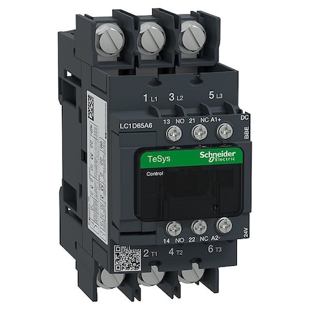Schneider Electric CONT 3P 65A AC3 NO+NC 24V DC LUGS LC1D65A6BBE