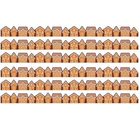 Teacher Created Resources Gingerbread Houses Die-Cut Border Trim, 35 Feet Per Pack, 6PK TCR6751