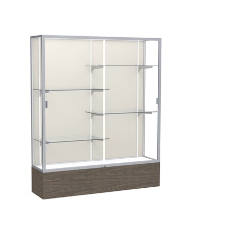 Ghent Floor Display Case 60x72x16, Plaque, Satin 2075PB-SN-WV