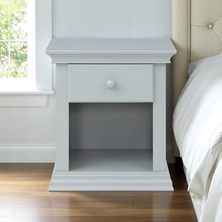 Homeroots 24" Gray Solid Wood and Wood One Drawer Nightstand 530246