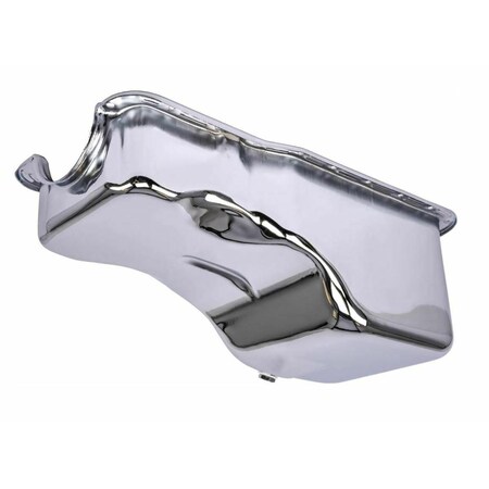 Absurdo Steel Front Sump Stock Oil Pan for 1965-1987 Ford 260-289-302 V8, Chrome AB2194380
