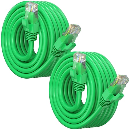Maximm Cat6 Ethernet Cable 25ft 10Gbps 550MHz UTP, 2PK, Green, 2PK CAT6CCA-25GN-2PK