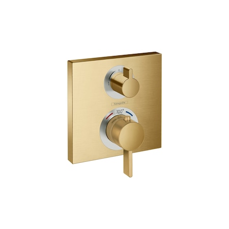 Hansgrohe Ecostat Square Thermostatic Trim with Volume Control in Brushed Gold Optic 15712251