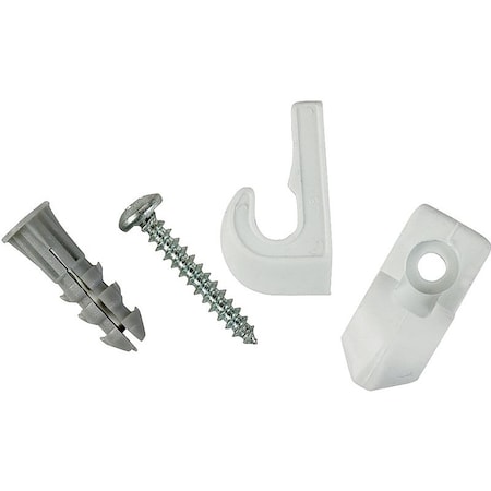 Closetmaid Wall Clip, Resin, White, Wall Mounting 7546