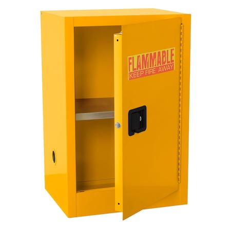 Sandusky Lee Flammables Safety Cabinet, 12 Gal Capacity, 1 Adj Shelf, 18 in Deep, Yellow SC12F-P