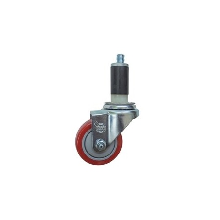 Service Caster 3.5'' SS Red Poly Wheel Swivel 7/8'' Expanding Stem Caster SCC-SSEX20S3514-PPUB-RED-78