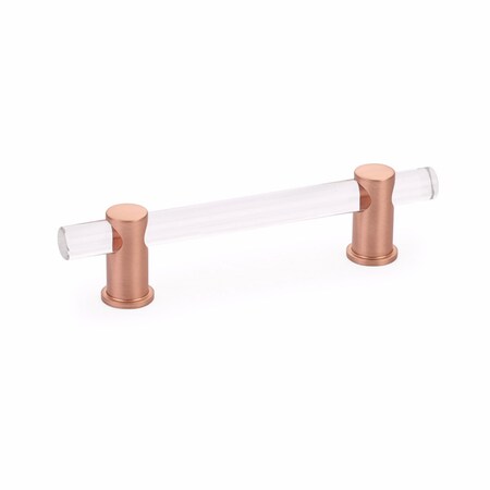 Schaub 4in Center to Center Lumiere Cabinet Pull Brushed Rose Gold Finish 404-BRG