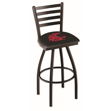Holland Bar Stool Co 25" Blk Wrinkle Washington State Swivel Bar Stool, Ladder Back L01425WashSt