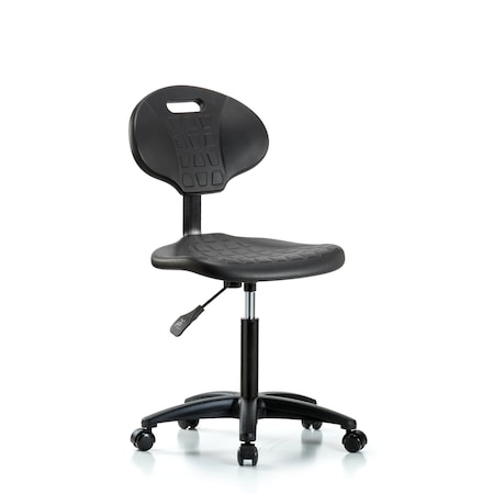 Blue Ridge Ergonomics Erie Med Bench Chair, Casters, No Arms, 19" to 27" Height, Black; Blue BR-TPMBCH-RG-A0-NF-RC