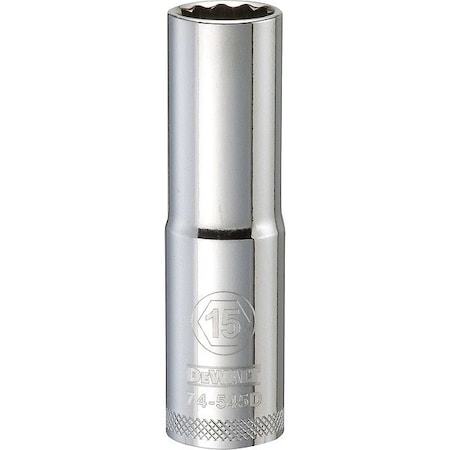 Dewalt Deep Socket, 1/2in, 12-Point, 15MM, DWMT74545OSP DWMT74545OSP