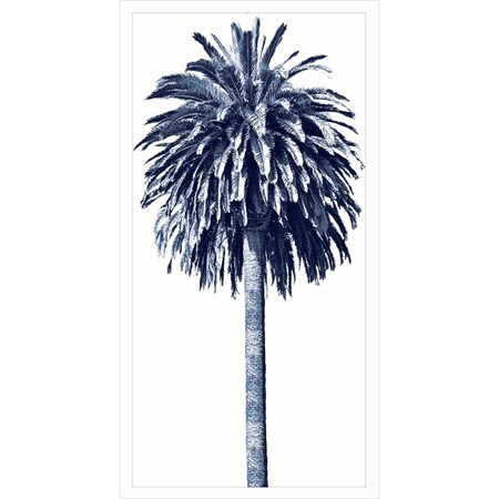 Homeroots Palm Tree Blue II White Framed Print Wall Art 526994