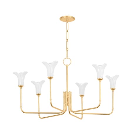 Hudson Valley Lighting Montclair 6 Light Chandelier 40 In. Vintage Gold Leaf 3346-VGL