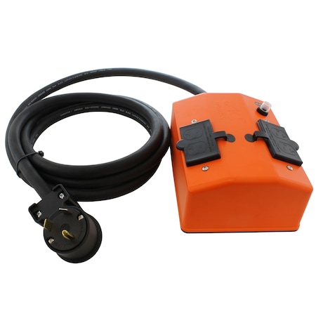 Ac Works NEMA 5-20, NEMA TT-30, 1.5 ft, Orange TT30PDU-018