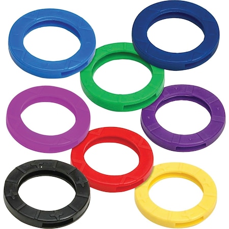 Lucky Line Vinyl Large Size Key Identifier Ring Assorted Colors, 150PK 16615