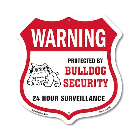 Signmission 24 Hour Surveillance Shield Sign Warning, 6 Inch X 6 Inch, Plastic Sign SHI-P-6-350