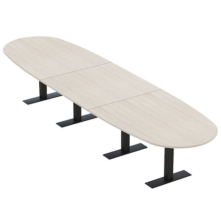 Skutchi Designs 16ft Boval Conference Table With Power | Harmony Series | 16 Person Meeting Room Table HAR-BOVL-48X192-T.BK-K458-NA
