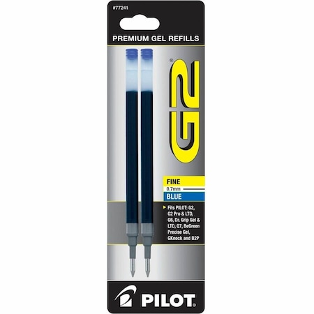 Pilot G2 Gel Ink Refill, Fine, Blue Ink, 2/Pack 77241