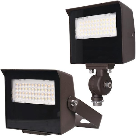 Trace-Lite FXL Series 80W LED Flood Light, CCT/Power Selectable, 120-277V, Bronze FXL-80-VS-CP-BR