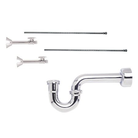 Mountain Plumbing Lavatory Kit - Brass Oval Handle 1/4 Turn Valve, 1-1/4" P-Trap in Antique Copper MT4434-NL/ACP