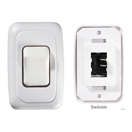Rv Designer CONTOURED WALL SWITCH, BLK, DBL, ON/OFF- SPST-CUT-OUT 1-5/8INH X 2-7/1 S523