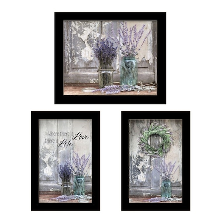 Homeroots Set Of Three Abundance of Beauty Black Framed Print Wall Art, 3PK 408211