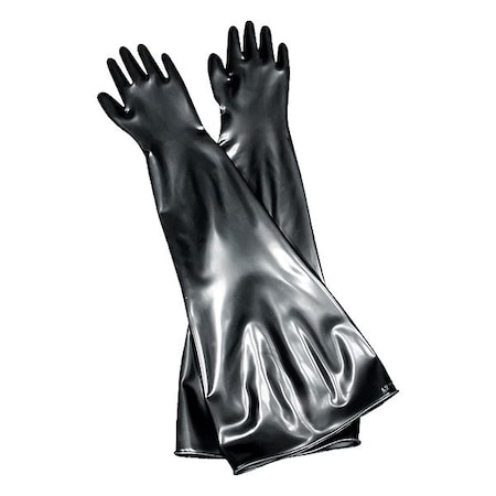 Honeywell Glove Box Gloves, Neoprene, 32 in L, Black, White, 1 PR 8N1532/9Q