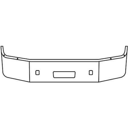 Replacement For Peterbilt 386 Sba Year 2011 18In Stainless Steel Wrap Around Bumper W/Tow Vent Hole