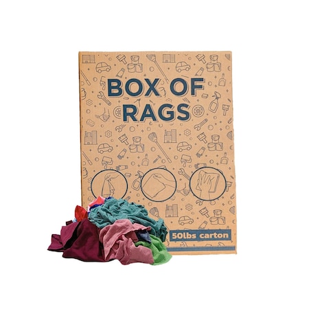 Supremeplus Recycled Color Knit T-Shirt Cleaning Rags, 50 lbs. Box SP-4773