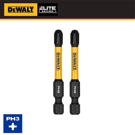 Dewalt Torsion Bit, PH2, Impact Rated, S2 Steel DWAF2PH3IR2