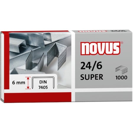 Novus Premium Staples, 6mm, 24/6, 1k/Bx, PK1000 040-0026