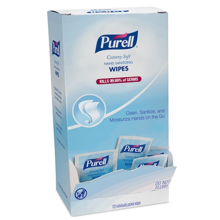 Purell Cottony Soft Hand Sanitizing Wipes, 120 Packets, Display Box 9027-12