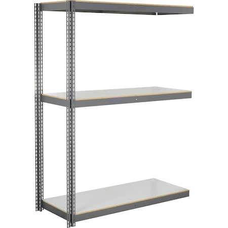 Global Industrial 3 Shelf, Heavy Duty Boltless Shelving Add On, 72"Wx30"Dx60"H, Laminate Deck B3164980