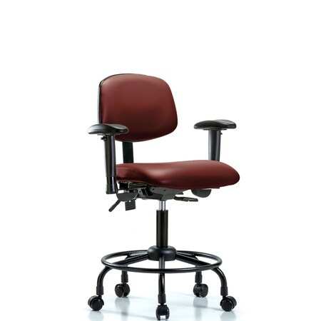 Blue Ridge Ergonomics Vinyl Chair, Vinyl, Adjustable Arms BR-VDHCH-RT-T1-A1-RC-8815