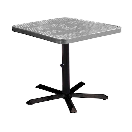 Leisure Craft 36" Square Perforated Pedestal Table, Portable, 30"H, Granite SQ36TAB30-GRANITE