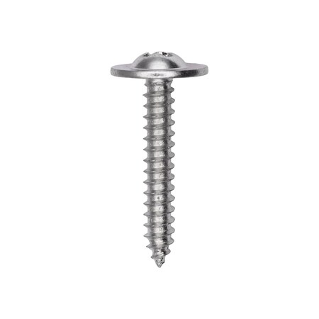 Phillips Flat Top Washer Head Tapping Screw #8 x 1in, 100PK