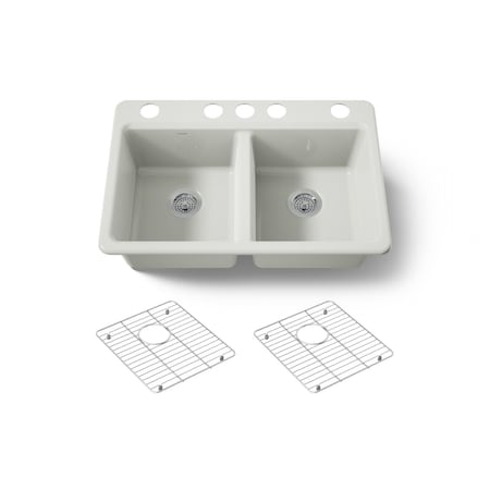 Kohler Riverby 33" undermount double-bowl kitchen sink 8679-5UA1-NY