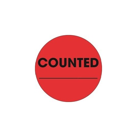 Bubblefast 2'' Circle - ''Counted _'' Fluorescent Red Labels BFDL1270