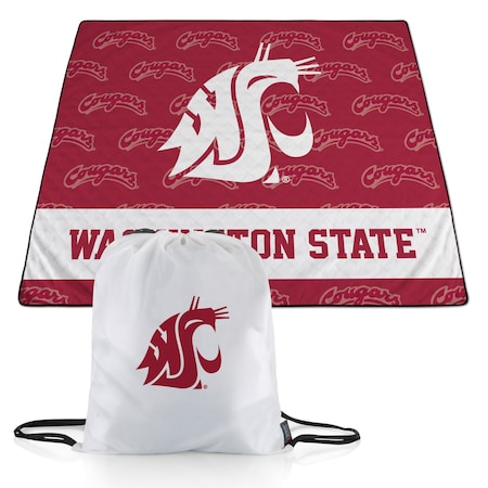 Picnic Time Family Of Brands NCAA Washington State Cougars Impresa Picnic Blanket - Lightweight Beach Blanket - Machine Washable 819-01-999-636-0