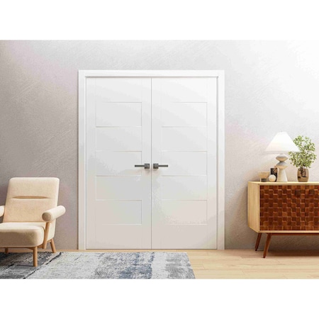 Vdomdoors Interior Solid French Double Doors 48 x 80 inches / Mela 0755 Painted White / Wood Interior Solid P MELA0755DD-BEM-48