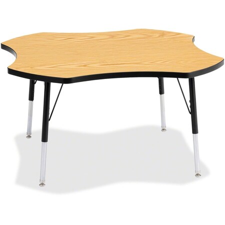 Jonti-Craft Berries Four Leaf Activity Table, A-height, Oak/Black/Black 6453JCA210