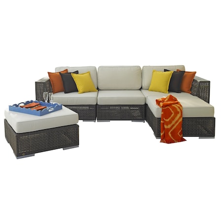 Hospitality Rattan Patio Soho 5-Piece Modular Sectional Set 903-1321-JBP-5SEC