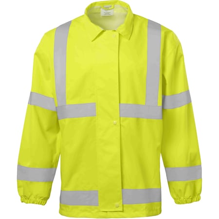 Ironwear Hi-Vis Chemical Resistant Sanitation Waterproof Jacket with Reflective Tape, Lime, 2X-Large 9571-L-2XL