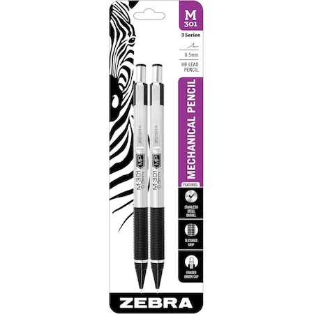 Zebra Pen M-301 Mechanical Pencil 0.5mm Black 2pk 54012